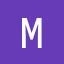 M, deep purple, monospace