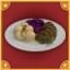 Currant-Glazed Pork Tenderloin with Red Cabbage and Thyme Dumplings.