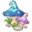 Twin Fluorescent Mushroom